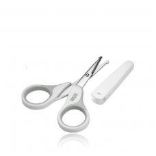 NUK Ψαλιδάκι Ασφαλείας με Στρογγυλεμένες Μύτες & Προστατευτικό Κάλυμμα - Γκρι