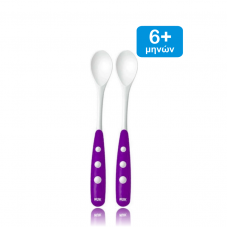 NUK Easy Learning Πλαστικό Κουτάλι Φαγητού 6m+ 2 τμχ - Μωβ