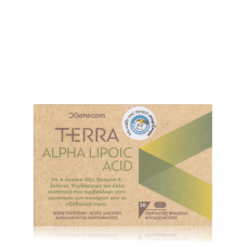GENECOM TERRA A LIPOIC ACID Συμπλήρωμα Διατροφής με Άλφα Λιποϊκό Οξύ για Αντιοξειδωτική δράση x30 ταμπλέτες βραδείας αποδέσμευσης