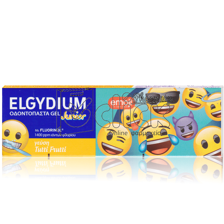 ELGYDIUM JUNIOR Tutti Frutti Emoji Παιδική οδοντόκρεμα για ηλικίες 7 έως 12 ετών 50ml