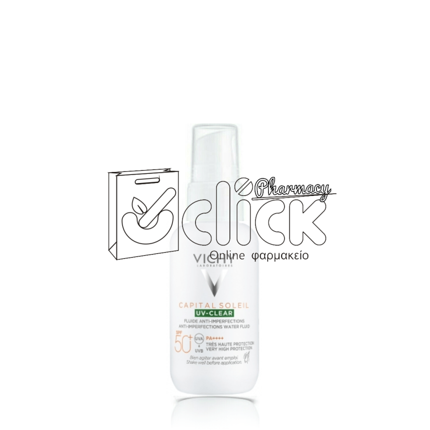 VICHY Capital Soleil UV-Clear SPF50+ Λεπτόρρευστο Αντιηλιακό Προσώπου Κατά των Ατελειών & της Λιπαρότητας 40ml
