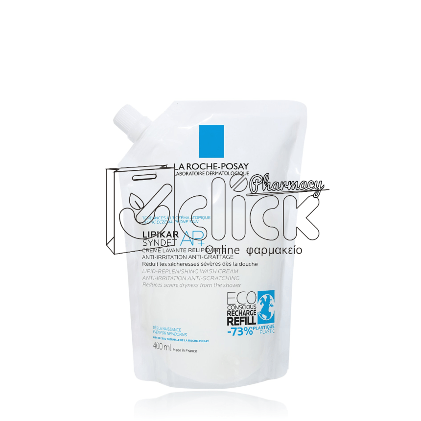 LA ROCHE-POSAY Lipikar Syndet AP+ Refill Κρεμώδες Αφρόλουτρο για το Ξηρό Δέρμα με Τάση Ατοπίας 400ml