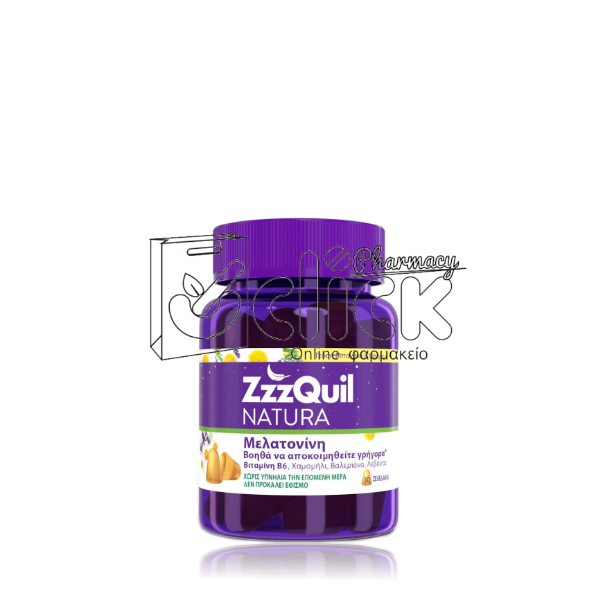 ZZZQUIL NATURA Συμπλήρωμα διατροφής με Μελατονίνη x30 ζελεδάκια με γεύση Μάνγκο & Μπανάνα