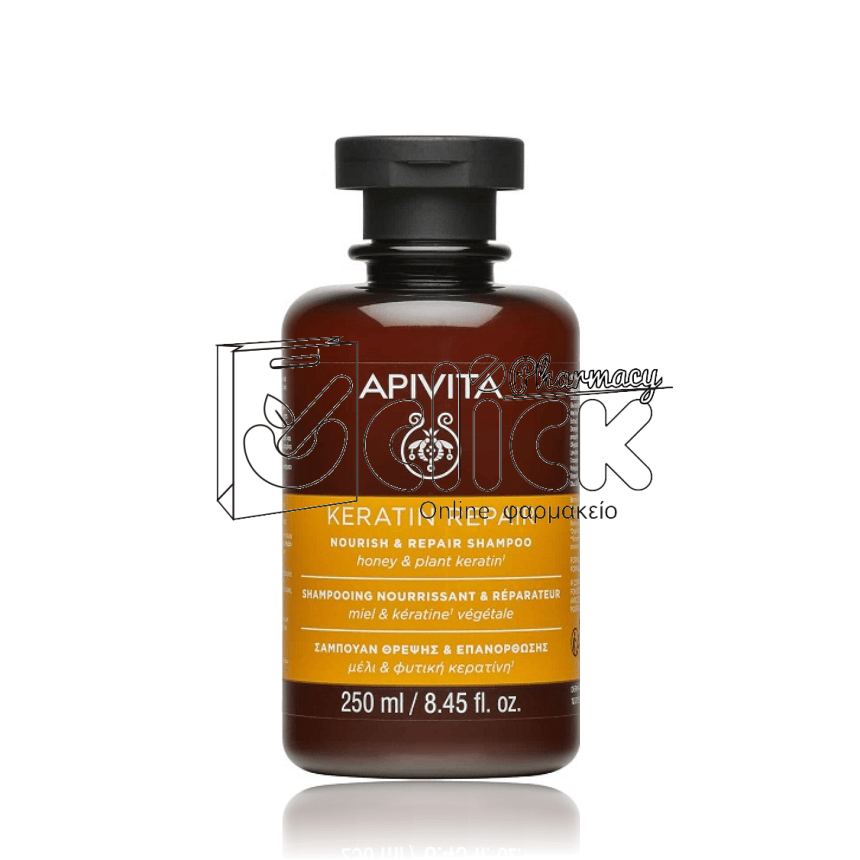 APIVITA Keratin Repair Σαμπουάν Θρέψης & Επανόρθωσης για Ξηρά, Ταλαιπωρημένα Μαλλιά 250ml