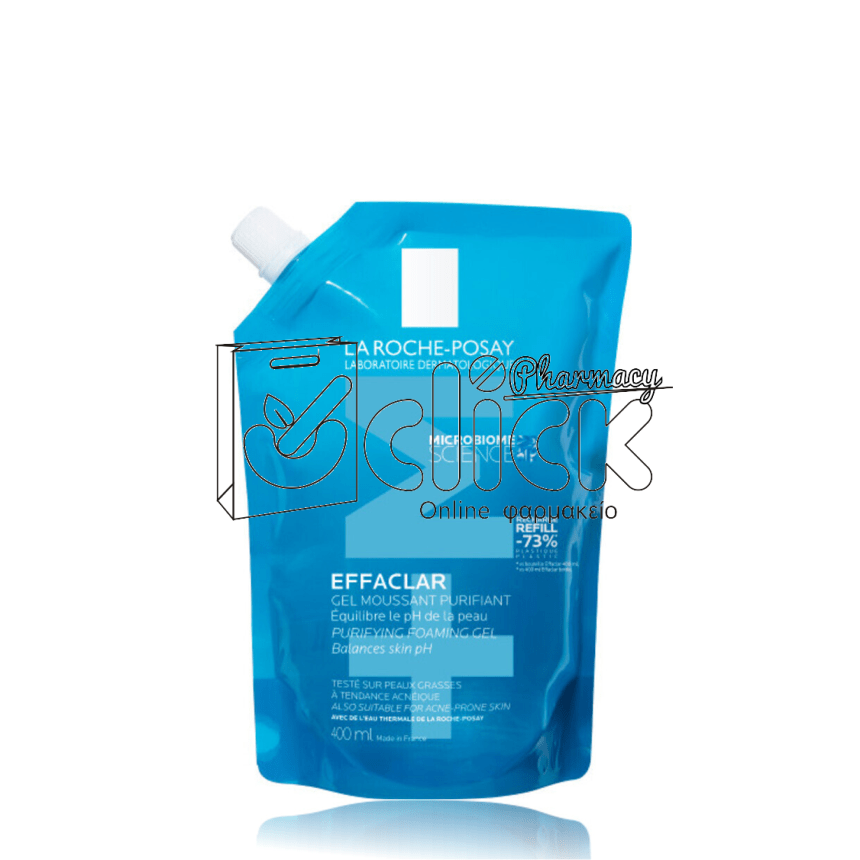 LA ROCHE-POSAY Effaclar +M Purifying Foaming Gel Refill Τζελ Καθαρισμού για το Λιπαρό Δέρμα με Τάση Ακμής Ανταλλακτικό 400ml