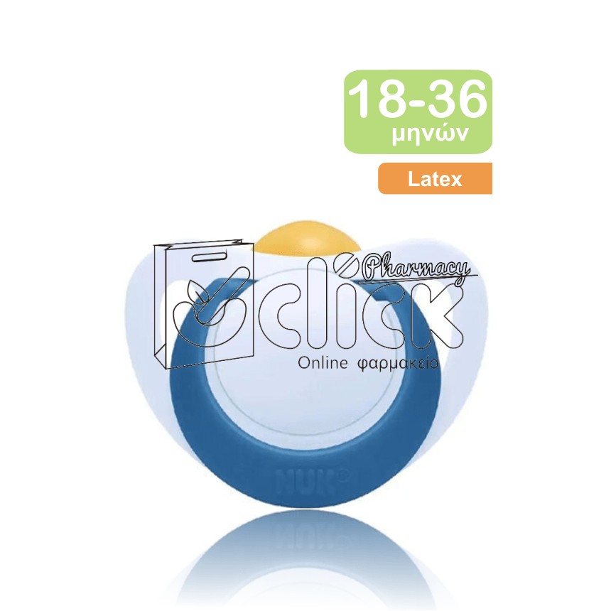 NUK Ορθοδοντική Πιπίλα Καουτσούκ για 18-36 μηνών Star με Θήκη - Μπλε