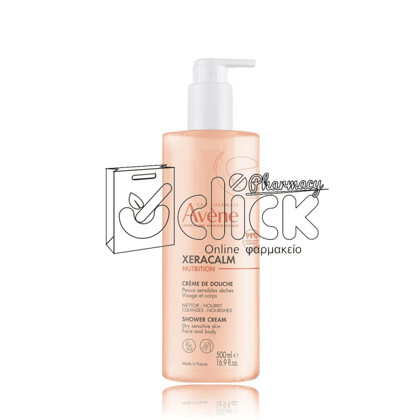 AVENE Xeracalm Nutrition Shower Cream Κρεμώδες Αφρόλουτρο για Πρόσωπο & Σώμα 500 ml