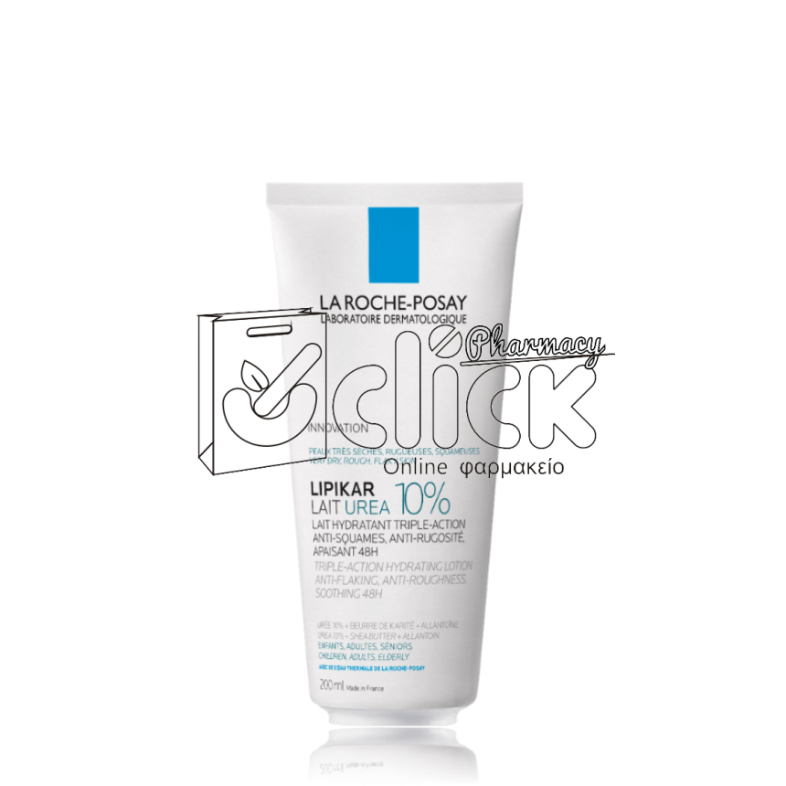 LA ROCHE-POSAY Lipikar Urea 10% Ενυδατικό Γαλάκτωμα Σώματος με Ουρία για Ξηρές Επιδερμίδες 200ml