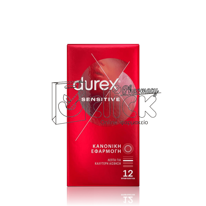 DUREX Sensitive Προφυλακτικά Λεπτά με Κανονική Εφαρμογή x12 τμχ
