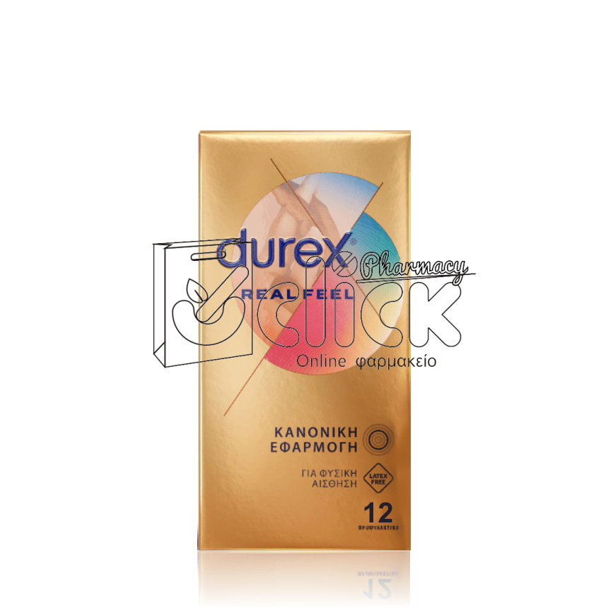 DUREX Real Feel Προφυλακτικά από Προηγμένο Υλικό για πιο Φυσική Αίσθηση Κατά την Επαφή x12 τμχ