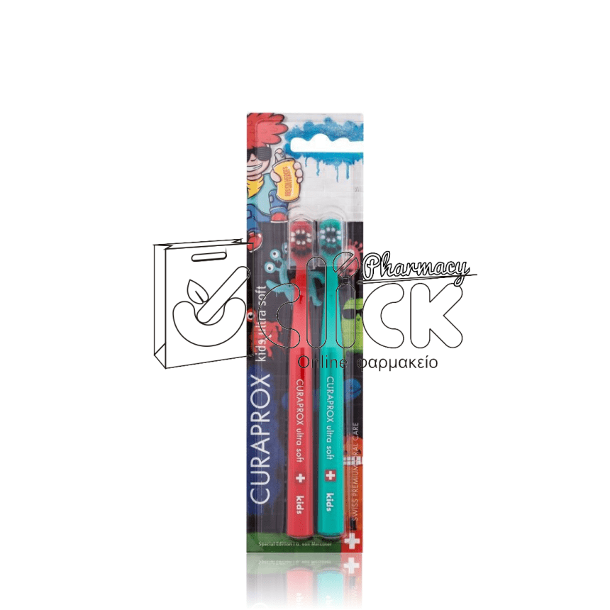 CURAPROX Kids Ultra Soft 5460 Duo Graffiti Special Edition 2023 Πολύ Μαλακή Οδοντόβουρτσα 2τεμ