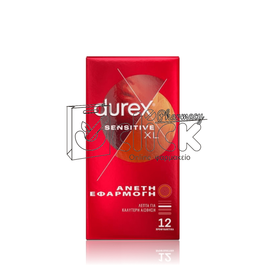 DUREX Sensitive Προφυλακτικά Λεπτά για Μεγαλύτερη Ευαισθησία με Άνετη Εφαρμογή x12 τμχ