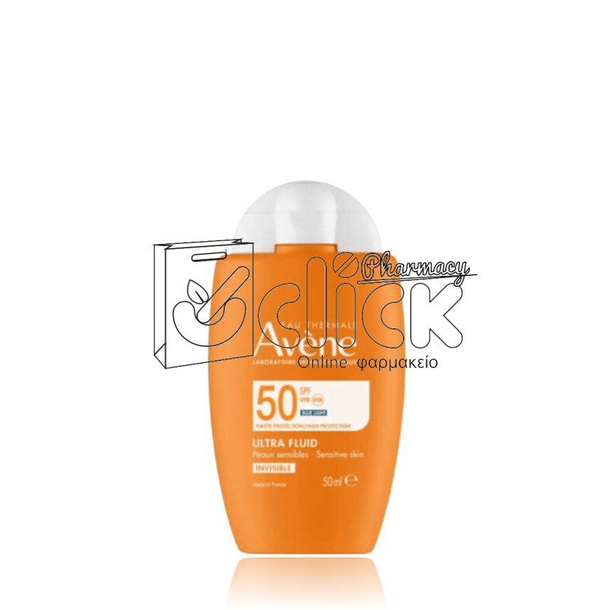 AVENE Ultra Fluid Invisible Aντηλιακή Κρέμα Προσώπου SPF50 50ml