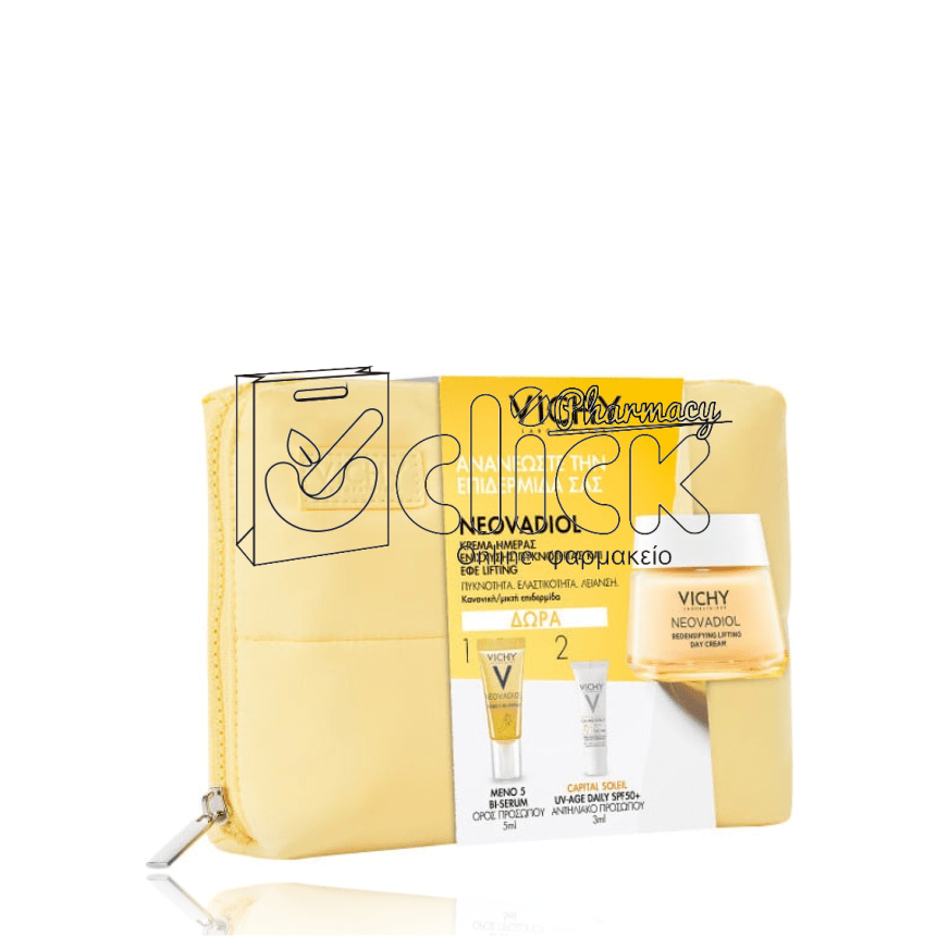VICHY Neovadiol Κρέμα Ημέρας κατά της Χαλάρωσης 50ml & Δώρο Neovadiol Meno 5 BI-Serum Ορός Προσώπου 5ml, Capital Soleil UV-Age Daily SPF50+ Αντηλιακό Προσώπου 3ml & Νεσεσέρ