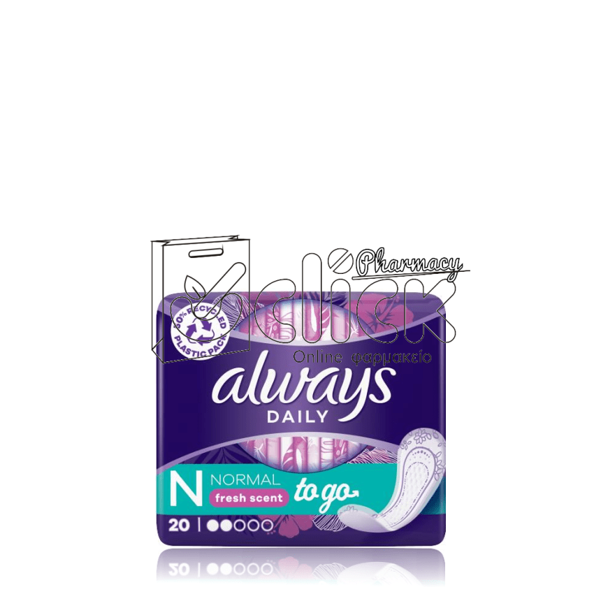 ALWAYS Daily to go Normal Fresh scent x20τεμ ALWAYS Daily to go Normal Fresh scent x20τεμ