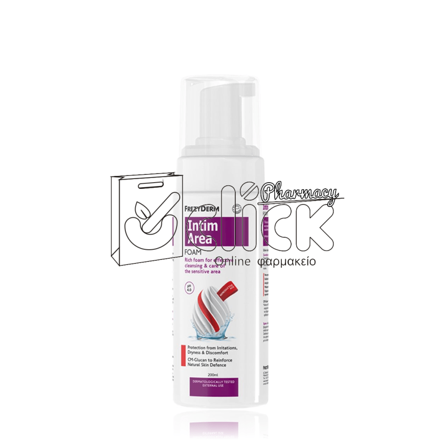 FREZYDERM Intim Area Foam Αφρός Καθαρισμού της Ευαίσθητης Περιοχής 200ml