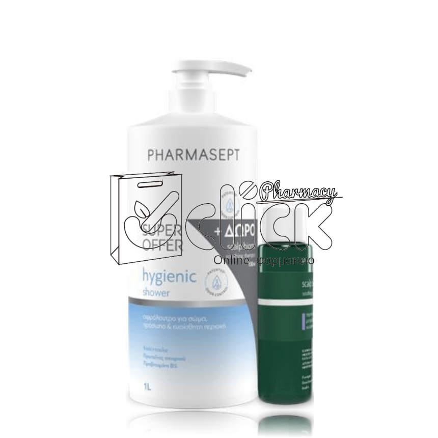 PHARMASEPT Hygienic Shower Αφρόλουτρο για σώμα, πρόσωπο & ευαίσθητη περιοχή 1Lt & Δώρο Scalp biome soothing shampoo 100ml PHARMASEPT Hygienic Shower Αφρόλουτρο για σώμα, πρόσωπο & ευαίσθητη περιοχή 1Lt & Δώρο Scalp biome soothing shampoo 100ml