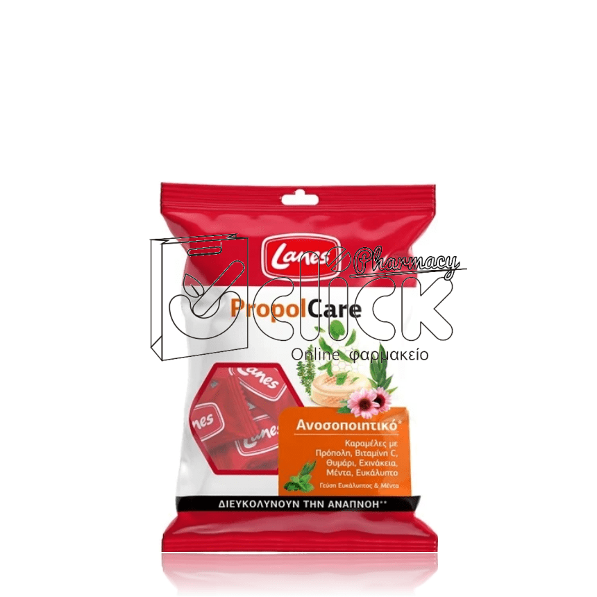 LANES PropolCare Καραμέλες ευκάλυπτος & μέντα 54g