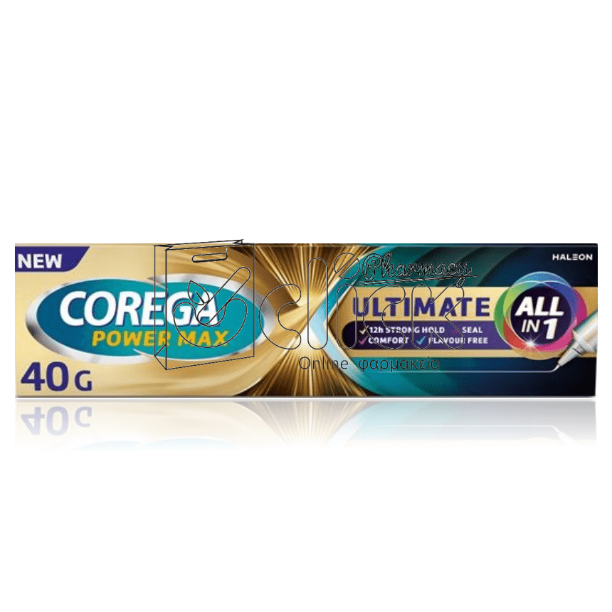 COREGA Ultimate All-In-One Στερεωτική Κρέμα Τεχνητής Οδοντοστοιχίας για Ακόμα Μεγαλύτερη Δύναμη Μασήματος 40g