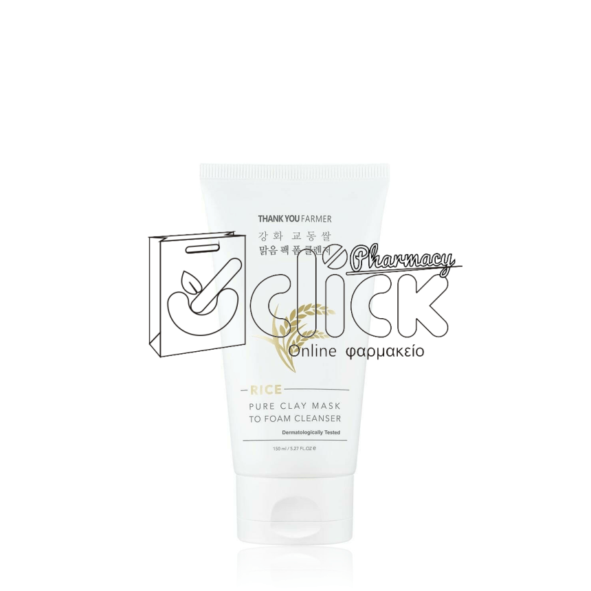 ThANK YOU FARMER Rice Pure Clay Mask to Foam Cleanser 150ml