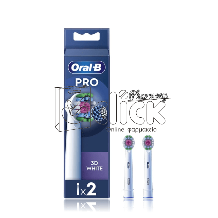 ORAL-B PRO Ανταλλακτικές Κεφαλές για Ηλεκτρική Οδοντόβουρτσα 3D WHITE x2τμχ