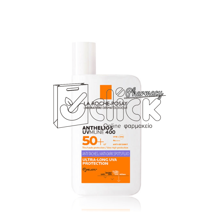 LA ROCHE-POSAY Anthelios UVMUNE 400 Anti-Dark Spots Fluid SPF50+ Λεπτόρρευστο Αντηλιακό Κατά των Κηλίδων 50ml