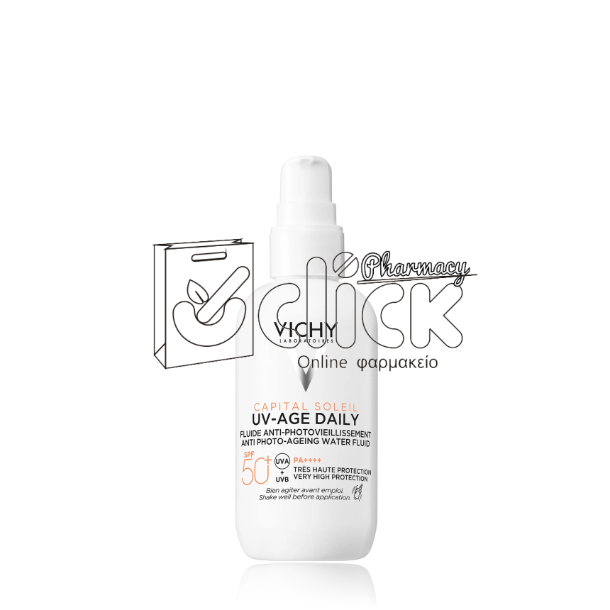 VICHY Capital Soleil UV Age Daily SPF50+ Anti-Aging Sun Cream Λεπτόρρευστο Αντιηλιακό Κατά της Φωτογήρανσης 80ml