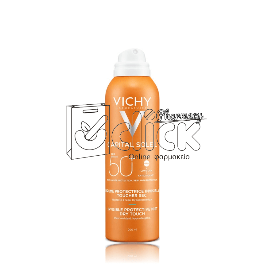 VICHY Capital Soleil Αόρατο Ενυδατικό Αντηλιακό Mist σε Σπρέι για Πρόσωπο & Σώμα SPF50+ 200ml