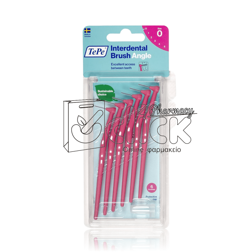 TEPE Interdental Brush Angle Μεσοδόντιο Βουρτσάκι Size 0 Φούξια x6τμχ
