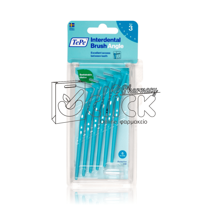 TEPE Interdental Brush Angle Μεσοδόντιο Βουρτσάκι Size 3 Μπλε x6τμχ