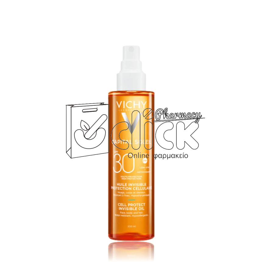 VICHY Capital Soleil Cell Protect Αόρατο Λάδι SPF30 200ml