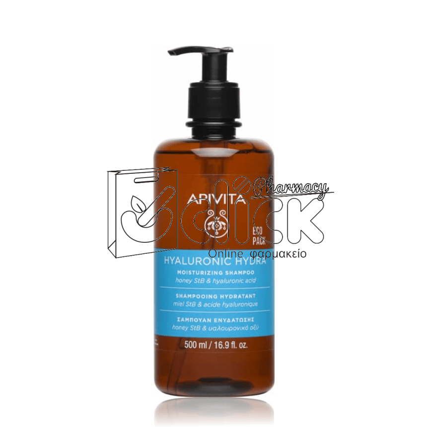 APIVITA Hyaluronic Hydra Moisturizing Shampoo Eco Pack Σαμπουάν Ενυδάτωσης 500ml