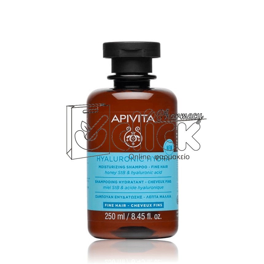 APIVITA Hyaluronic Hydra Moisturizing Shampoo for Fine Hair Σαμπουάν Ενυδάτωσης για Λεπτά Μαλλιά 250ml