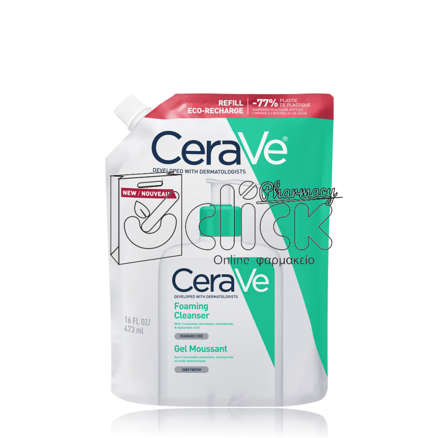 CERAVE Foaming Cleanser Καθαριστικό Gel Προσώπου & Σώματος Ανταλλακτικό 473ml