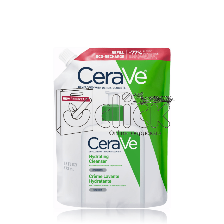 CERAVE Hydrating Cleanser Κρέμα Καθαρισμού Προσώπου & Σώματος Ανταλλακτικό 473ml