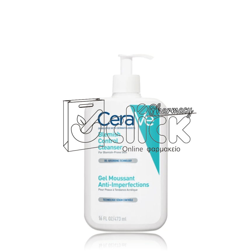 CERAVE Blemish Control Cleanser Gel Καθαρισμού Προσώπου για Ατέλειες 473ml