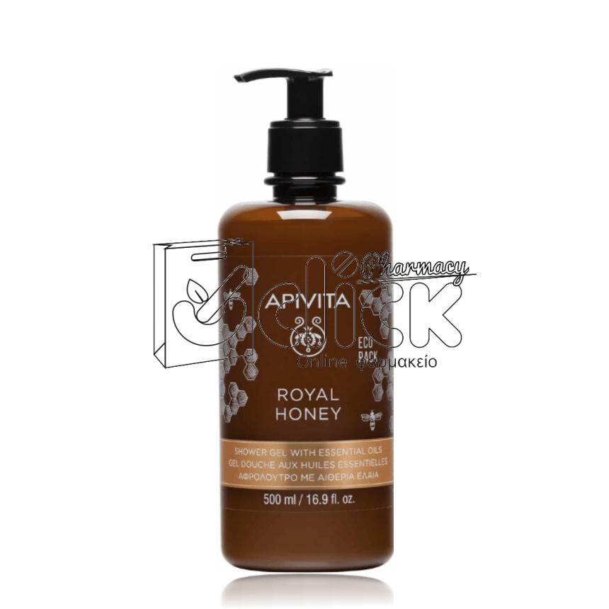 APIVITA Royal Honey Shower Gel με Essential Oils Κρεμώδες Αφρόλουτρο με Αιθέρια Έλαια 500ml