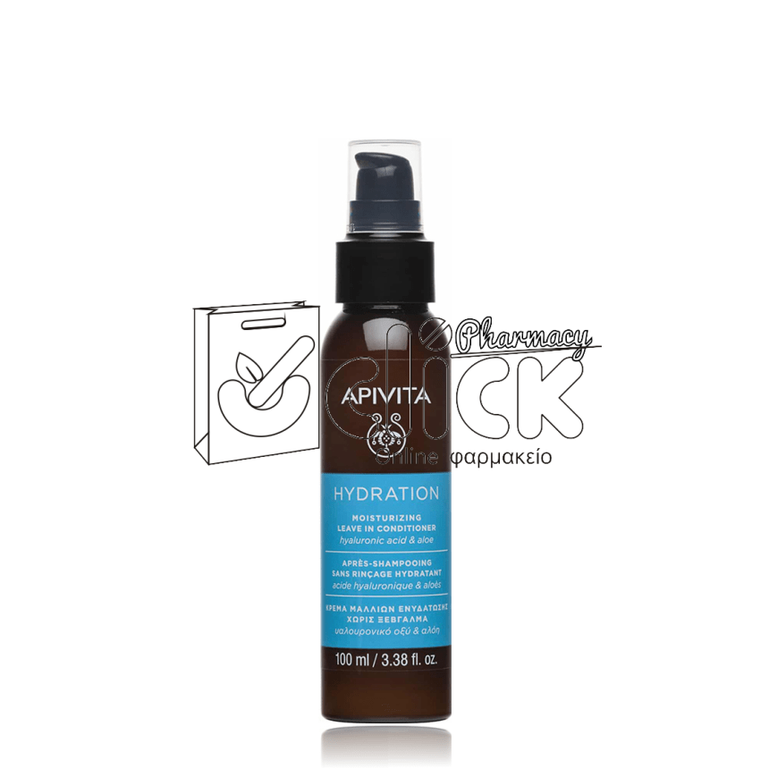 APIVITA Hydration Moisturizing Leave In Conditioner Κρέμα Μαλλιών Ενυδάτωσης Χωρίς Ξέβγαλμα 100ml