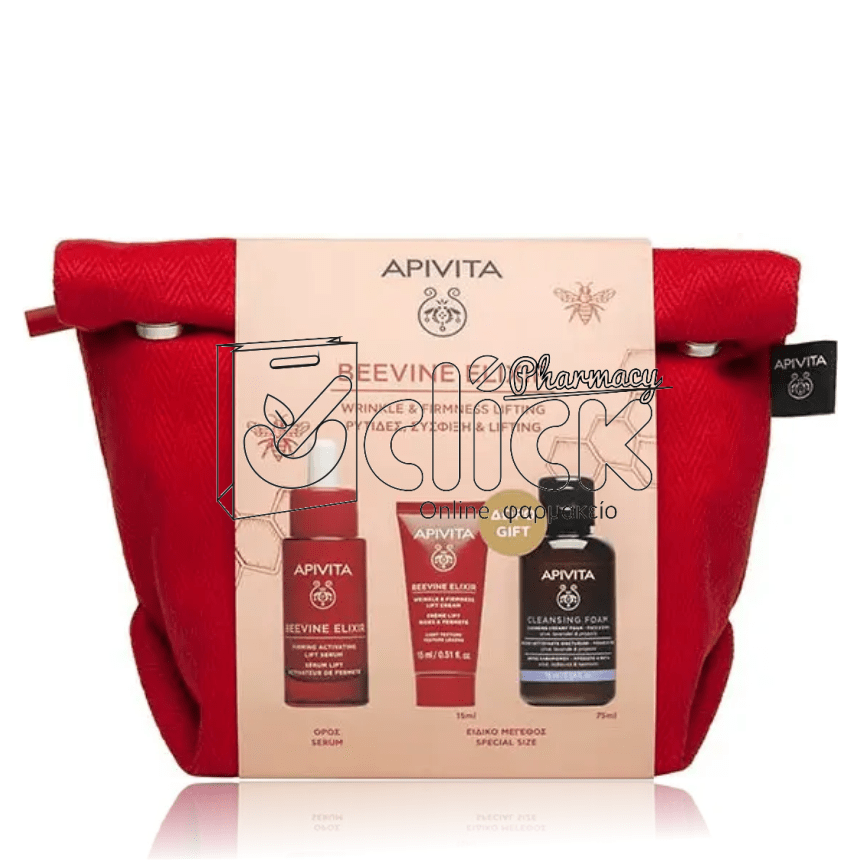 APIVITA Beevine Elixir Serum Ορός Προσώπου 30ml & Δώρο Beevine Elixir Κρέμα Προσώπου 15ml, Αφρός Καθαρισμού 75ml & Nεσεσέρ