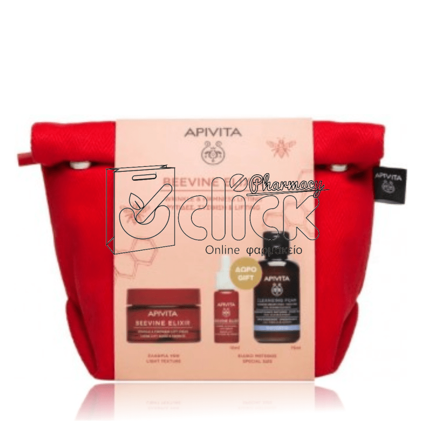 APIVITA Beevine Elixir Κρέμα Προσώπου Πλούσιας Υφής 50ml & Δώρο Beevine Elixir Ορός Προσώπου 10ml, Αφρός Καθαρισμού 75ml & Nεσεσέρ