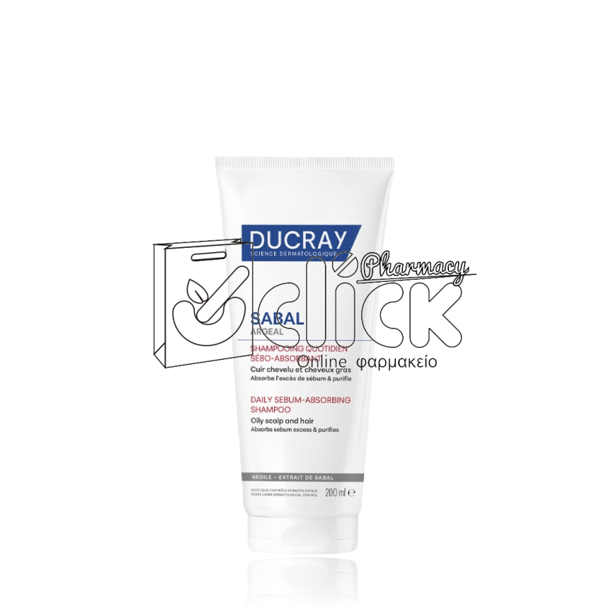 DUCRAY Sabal Argeal Σμηγματο-απορροφητικό Σαμπουάν Καθημερινής Χρήσης 200ml