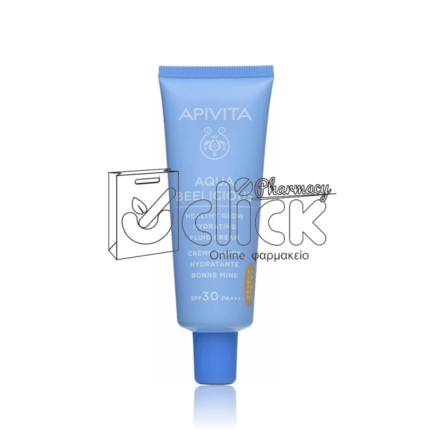 APIVITA Aqua Beelicious Λεπτόρρευστη Ενυδατική Κρέμα Προσώπου Ημέρας με Χρώμα SPF30 40ml