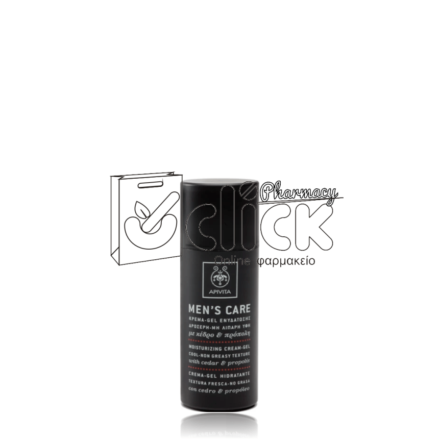 APIVITA Men's Care Κρέμα - gel ενυδάτωσης με δροσερή, μη λιπαρή υφή, Με κέδρο & πρόπολη 50ml