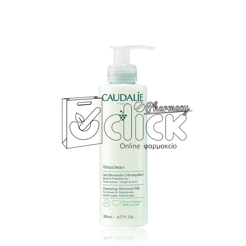 CAUDALIE Vinoclean Cleansing Almond Milk Γαλάκτωμα Καθαρισμού & Ντεμακιγιάζ Προσώπου 200ml