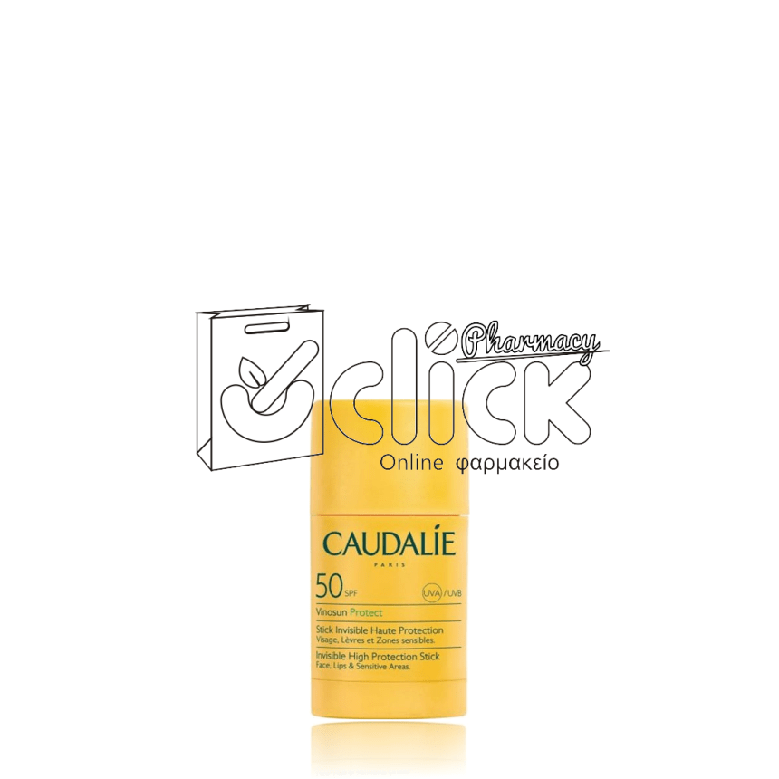 CAUDALIE Vinosun Protect Invisible Stick SPF50 Αντηλιακό Stick για Πρόσωπο, Χείλη & Ευαίσθητες Περιοχές 15g
