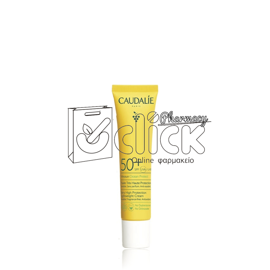 CAUDALIE  Vinosun Ocean Protect Lightweight Cream Spf50+ Αντηλιακή Κρέμα Προσώπου-Λαιμού 40ml