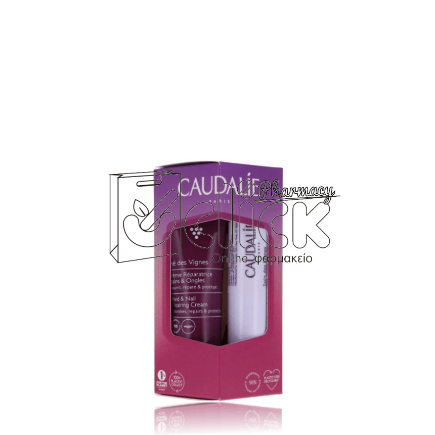 CAUDALIE Πακέτο Προσφοράς Mε The Des Vignes Hand & Nail Cream Ενυδατική Κρέμα Χεριών & Νυχιών, 30ml & Lip Conditioner Για Ενυδάτωση Tων Χειλιών 4,5gr