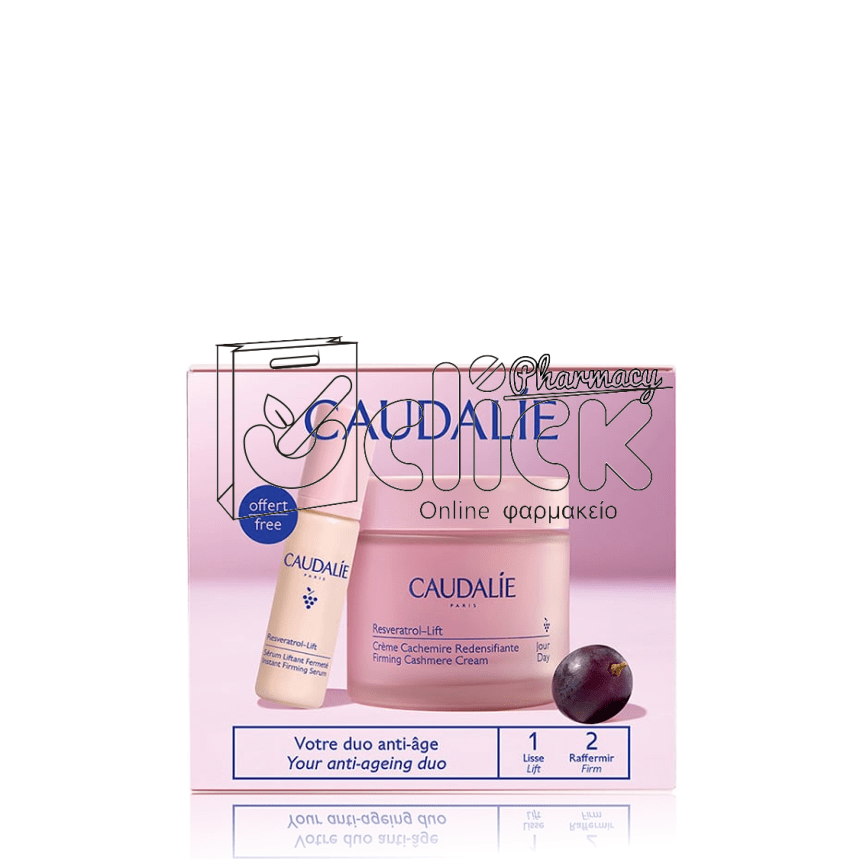 CAUDALIE Resveratrol-Lift Firming Cashmere Συσφιγκτική & Αντιρυτιδική Κρέμα Ημέρας 50ml & Δώρο Instant Firming Αντιρυτιδικός & Συσφιγκτικός Ορός 10ml