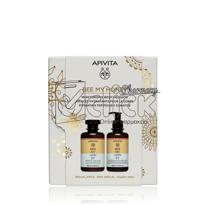 APIVITA Bee My Honey Ενυδατική Περιποίηση Σώματος με Αφρόλουτρο 250ml & Ενυδατικό Γαλάκτωμα 200ml