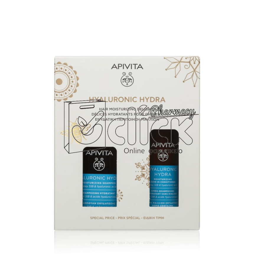APIVITA Hyaluronic Hydra Ενυδατική Περιποίηση Μαλλιών με Σαμπουάν Ενυδάτωσης 250ml & Κρέμα Μαλλιών για Ενυδάτωση 100ml